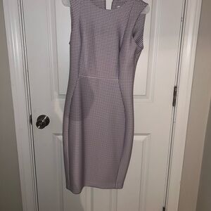 Calvin Klein Purple Checkered Midi Dress